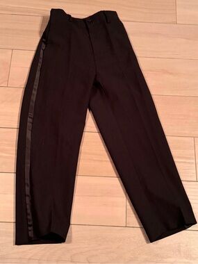 Church hill Tailored Black Formal Kids Pants with Satin Side Stripe boys size 10